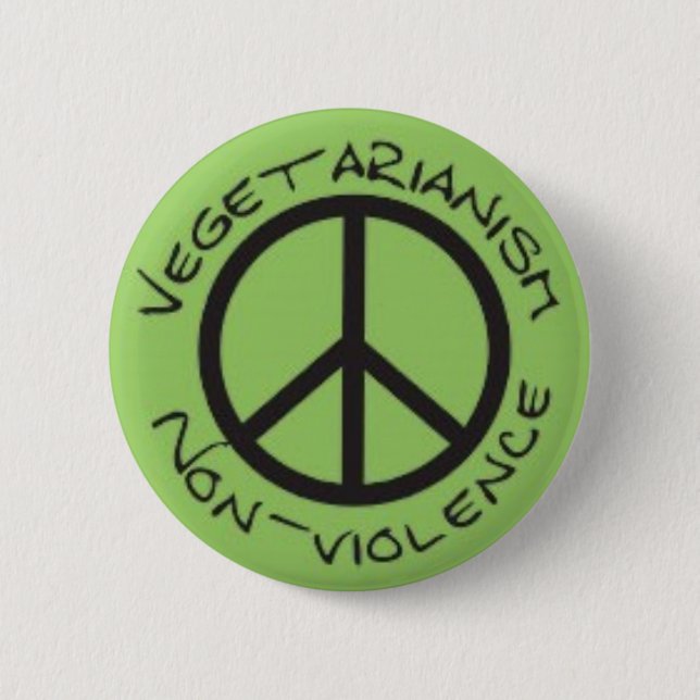 Badge Rond 5 Cm Bouton végétarien de Non-Violence (Devant)