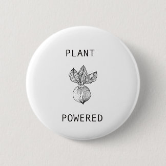 Badge Rond 5 Cm Bouton végétarien végétalien actionné par plante