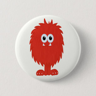 Badge Rond 5 Cm Bouton velu de monstre