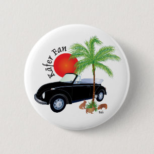 Badge Rond 5 Cm Bouton ventilateur Käfer Cabrio
