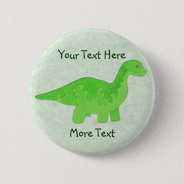 Badge Rond 5 Cm Bouton vert de Dino (Devant)