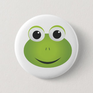 Badge Rond 5 Cm Bouton vert de grenouille de bande dessinée
