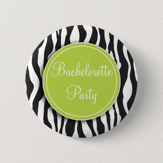 Badge Rond 5 Cm Bouton vert de partie de Bachelorette d'impression (Devant)