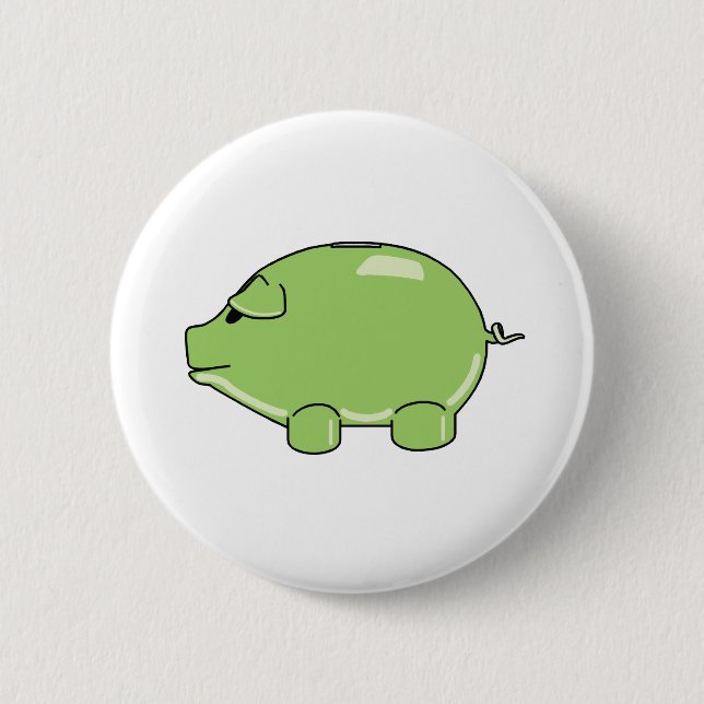 Badge Rond 5 Cm Bouton vert de porc (Devant)