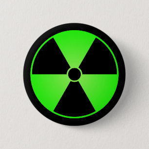 Badge Rond 5 Cm Bouton vert de symbole de rayonnement