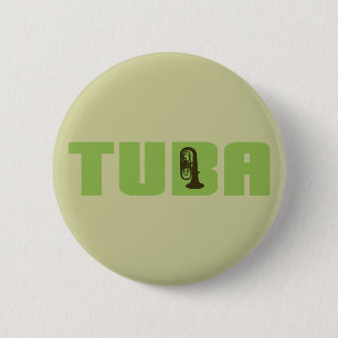 Badge Rond 5 Cm Bouton vert de tuba