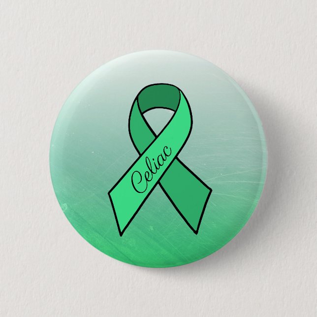 Badge Rond 5 Cm Bouton vert du ruban de sensibilisation aux maladi (Devant)