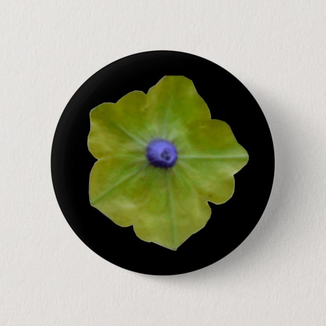Badge Rond 5 Cm Bouton vert et bleu Petunia (Devant)