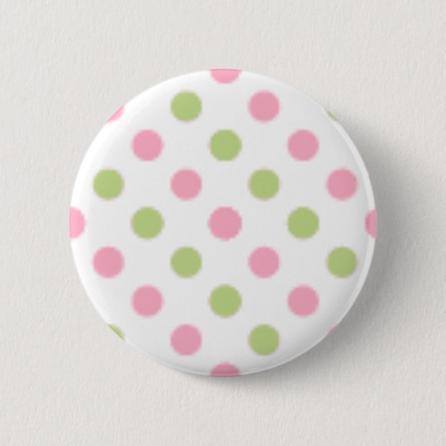 Badge Rond 5 Cm Bouton vert et rose (Devant)