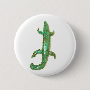 Badge Rond 5 Cm bouton vert lézard