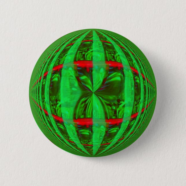 Badge Rond 5 Cm Bouton vert Orb arrondi (Devant)