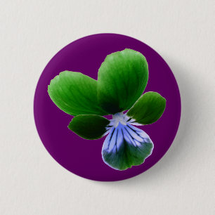 Badge Rond 5 Cm Bouton vert Pansy
