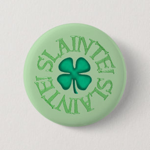 Badge Rond 5 Cm Bouton vert Slainte