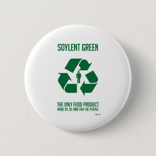 Badge Rond 5 Cm Bouton vert soja