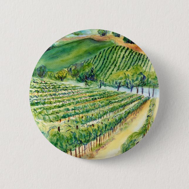 Badge Rond 5 Cm Bouton Vignoble de Californie (Devant)