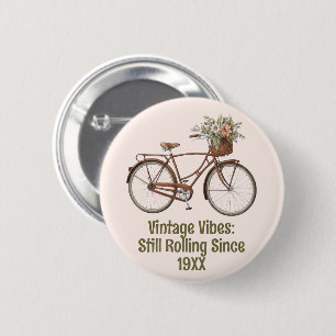 Badge Rond 5 Cm Bouton vintage Customisé à bicyclette