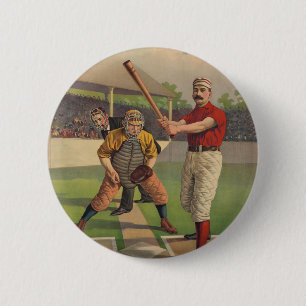 Badge Rond 5 Cm Bouton vintage d'affiche de base-ball