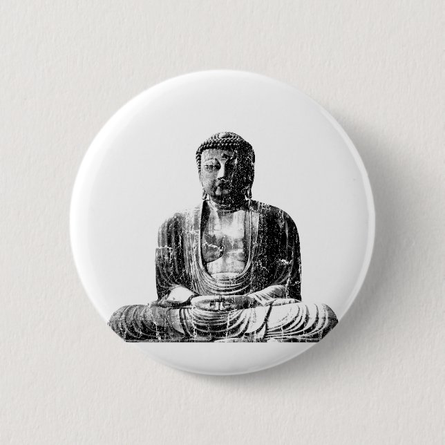 Badge Rond 5 Cm Bouton vintage de Bouddha (Devant)