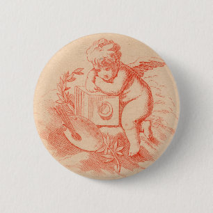 Badge Rond 5 Cm Bouton vintage de cupidon d'ange de victorian