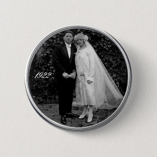 Badge Rond 5 Cm Bouton vintage de mariage