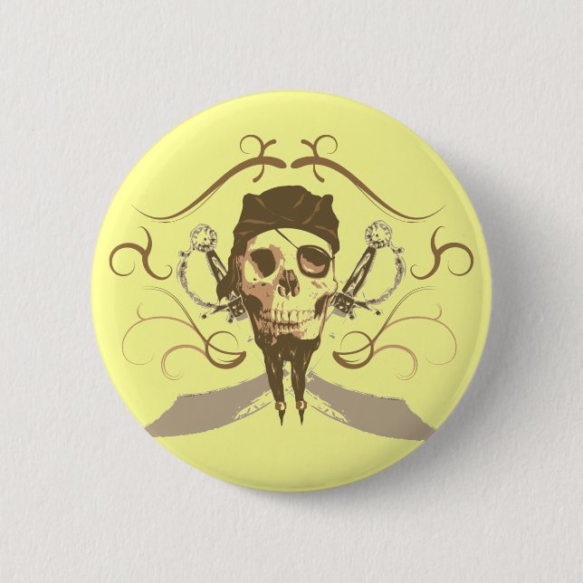 Badge Rond 5 Cm Bouton vintage de pirate (Devant)