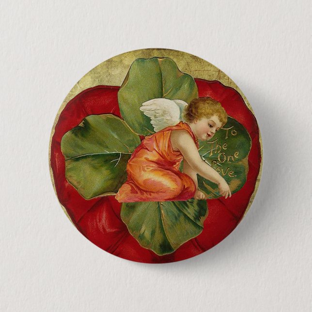 Badge Rond 5 Cm Bouton vintage de shamrock (Devant)
