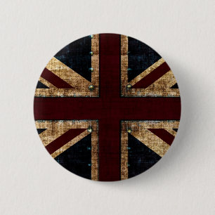 Badge Rond 5 Cm bouton vintage d'Union Jack de conception