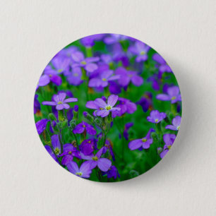 Badge Rond 5 Cm Bouton violet de fleurs