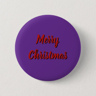 Badge Rond 5 Cm Bouton Violet - Joyeux Noël