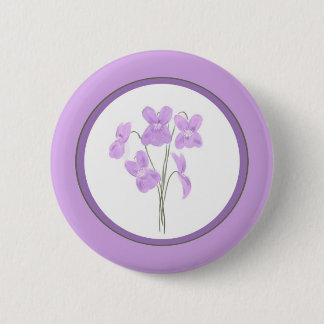 Badge Rond 5 Cm Bouton violet sauvage de bouquet d'aquarelle