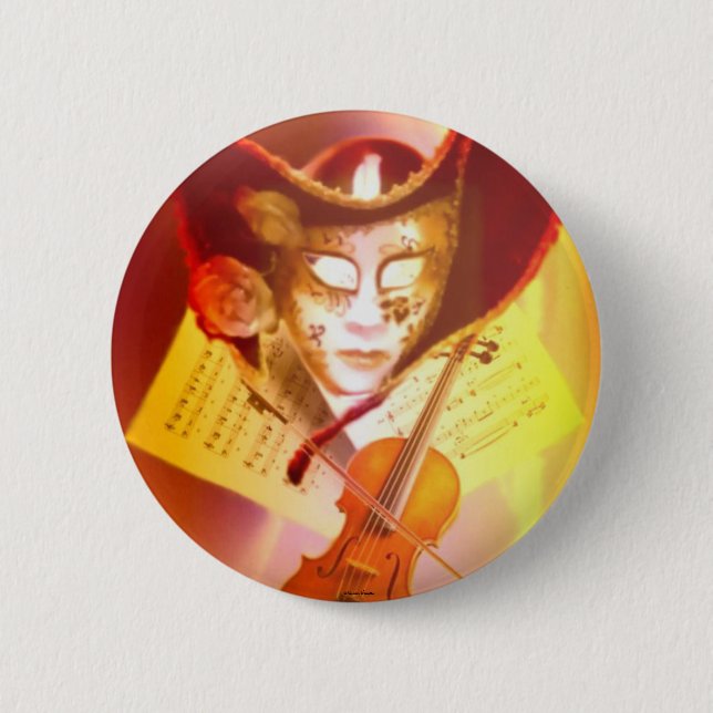 Badge Rond 5 Cm Bouton violoniste de Venise (Devant)