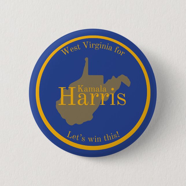 Badge Rond 5 Cm Bouton Virginie-Occidentale pour Kamala Harris (Devant)