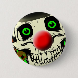 Badge Rond 5 Cm Bouton Visage Clown crânien effrayant