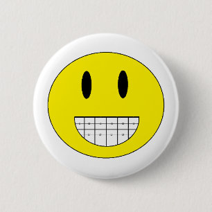 Badge Rond 5 Cm Bouton "Visage Heureux"