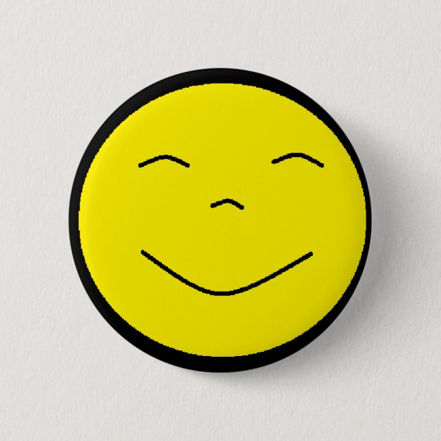 Badge Rond 5 Cm Bouton Visage Jaune (Devant)