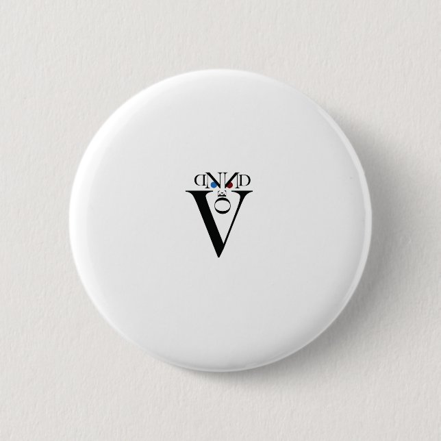 Badge Rond 5 Cm Bouton Visage Lettre (Devant)
