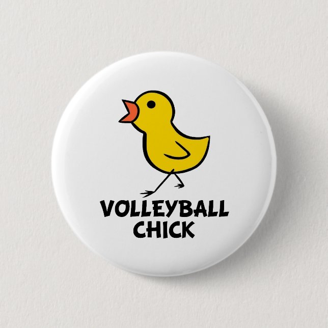 Badge Rond 5 Cm Bouton Volleyball Chick (Devant)