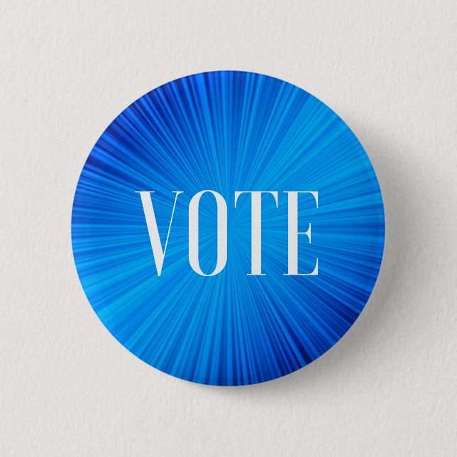 Badge Rond 5 Cm Bouton Vote Bleu (Devant)