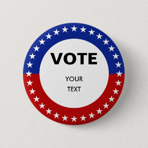 Badge Rond 5 Cm Bouton Vote Texte personnalisé