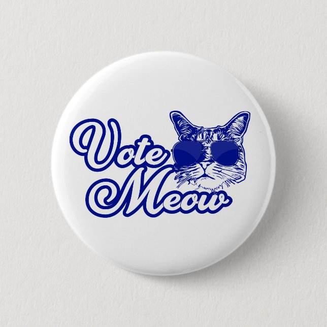 Badge Rond 5 Cm Bouton Voter Meow (Devant)