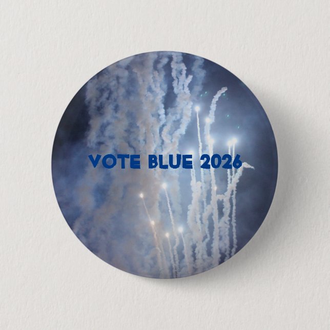 Badge Rond 5 Cm Bouton Votez Bleu 2026 (Devant)