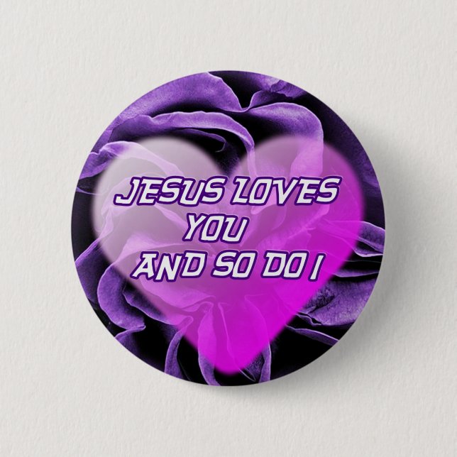Badge Rond 5 Cm Bouton vous amour Jésus (Devant)