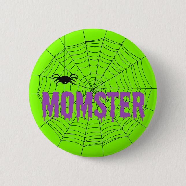 Badge Rond 5 Cm Bouton Web Momster Purple Driple Police Spider (Devant)