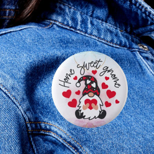Badge Rond 5 Cm Bouton Whimsical : Home Sweet Gnome Bouton