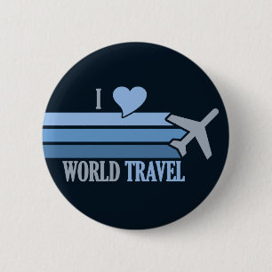 Badge Rond 5 Cm Bouton World Travel