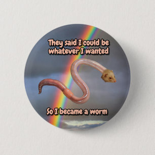 Badge Rond 5 Cm Bouton Worm