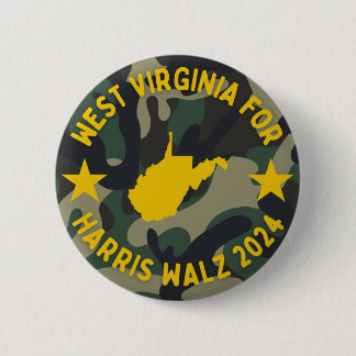 Badge Rond 5 Cm Bouton WV pour Harris/Walz Camo