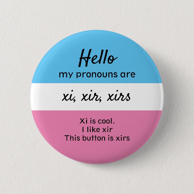 Badge Rond 5 Cm Bouton Xir Xir Pronoun (Devant)