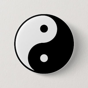 Badge Rond 5 Cm Bouton Yin Yang