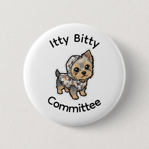 Badge Rond 5 Cm Bouton yorkie mignon